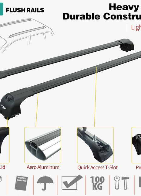 Mercedes C Estate S205 2014-2021 Portbagaj Taşıyıcı Ara Atkisi - Ara Çubuk Paw Pro 2 Siyah