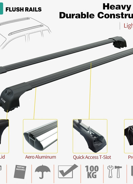 Seat Ibiza 2010-2017 Portbagaj Taşıyıcı Ara Atkisi - Ara Çubuk Paw Pro 2 Siyah