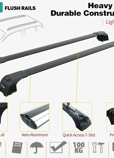 Lada Xray 2015-2022 Portbagaj Taşıyıcı Ara Atkisi - Ara Çubuk Paw Pro 2 Siyah