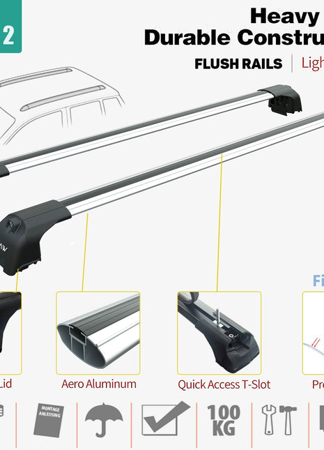 Toyota Corolla Cross 2022-2025 Portbagaj Taşıyıcı Ara Atkisi - Ara Çubuk Paw Pro 2 Gri