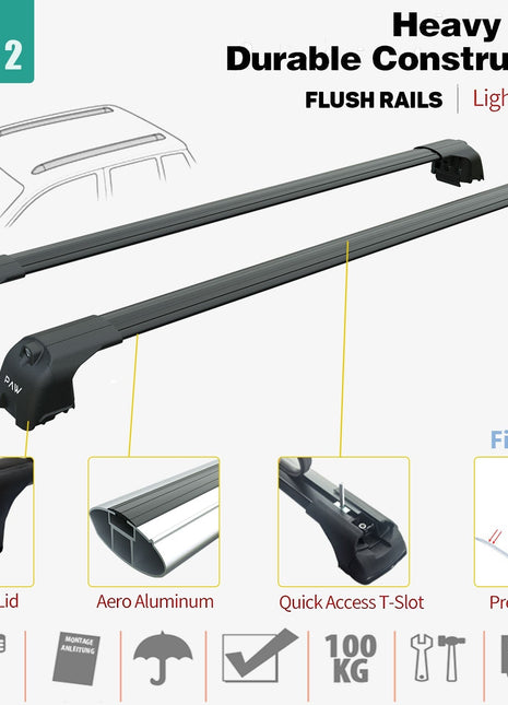 Toyota Corolla Cross 2022-2025 Portbagaj Taşıyıcı Ara Atkisi - Ara Çubuk Paw Pro 2 Siyah