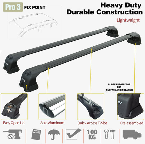 Peugeot 207 2006-2012 Portbagaj Taşıyıcı Ara Atkı Aparatı Paw Pro 3 Siyah