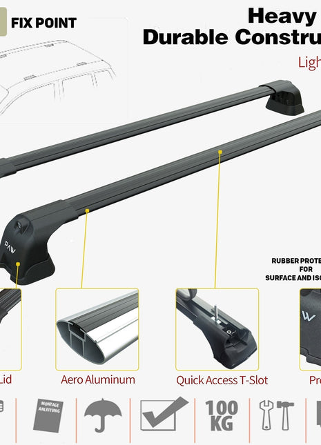 Peugeot 5008 2010-2017 Portbagaj Taşıyıcı Ara Atkı Aparatı Paw Pro 3 Gri