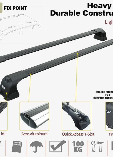 Peugeot 207 2006-2012 Portbagaj Taşıyıcı Ara Atkı Aparatı Paw Pro 3 Siyah