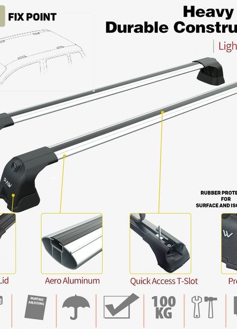 Opel Astra H 2004-2010 Portbagaj Taşıyıcı Ara Atkı Aparatı Paw Pro 3 Gri