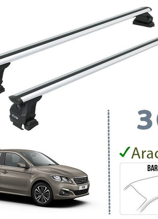 Peugeot 301 2012-2025 Oluksuz Üst Tavan Portbagaj Taşıyıcı Ara Atkısı Toros Serisi Pro 4 Gri