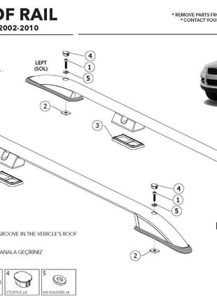 Volkswagen Touareg 2003-2009 Araç Üstü Alüminyum Tavan Yan Rayları Plus Serisi - Gri