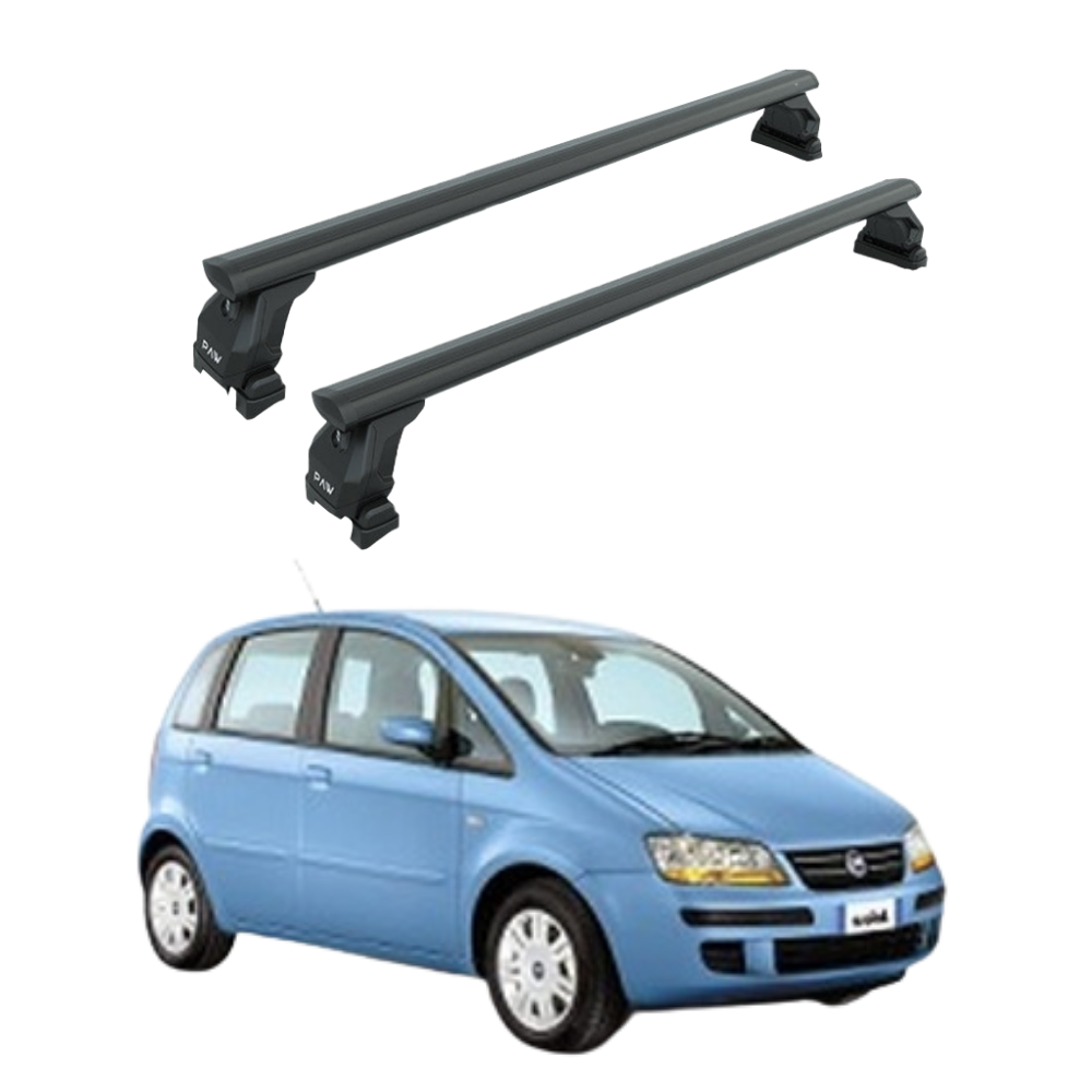 Fiat İdea 2004-2012 Araç Üstü Alüminyum Tavan Yan Rayları Fix Pro - Siyah