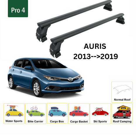 For Toyota Auris 2013-2019 Roof Rack Cross Bars Normal Roof Black