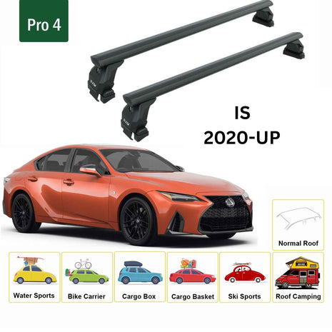 Lexus Is 2020-2025 Oluksuz Üst Tavan Portbagaj Taşıyıcı Ara Atkısı Toros Serisi Pro 4Pro 4 Siyah