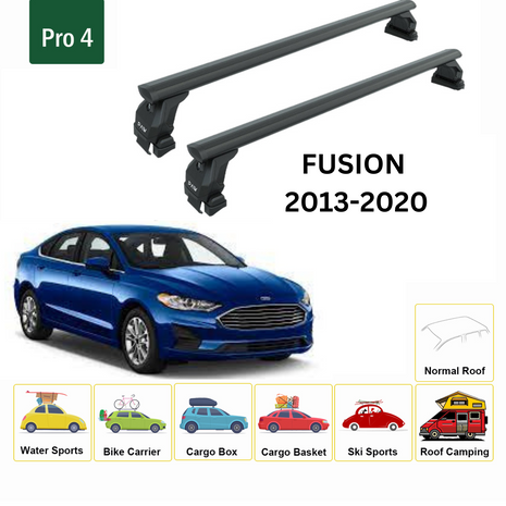Ford Fusion (Gen 2) 2013-2020 Oluksuz Üst Tavan Portbagaj Taşıyıcı Ara Atkısı Toros Serisi Pro 4 Siyah