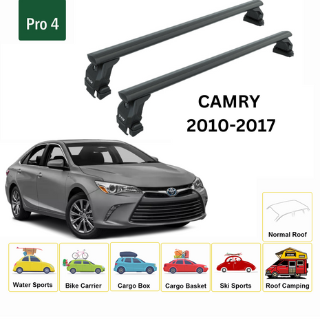 Toyota Camry 2010-2017 Oluksuz Üst Tavan Portbagaj Taşıyıcı Ara Atkısı Toros Serisi Pro 4 Siyah
