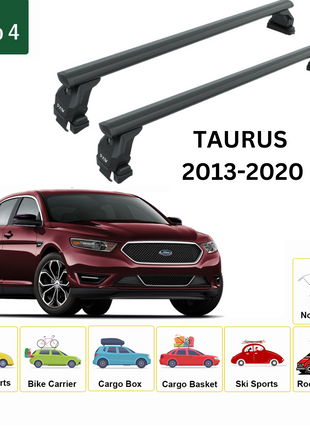 Ford Taurus 2013-2020 Oluksuz Üst Tavan Portbagaj Taşıyıcı Ara Atkısı Toros Serisi Pro 4 Siyah