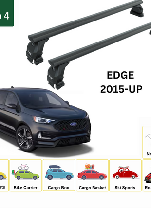 Ford Edge (Cd 539) 2015-2024 Oluksuz Üst Tavan Portbagaj Taşıyıcı Ara Atkısı Toros Serisi Pro 4 Siyah
