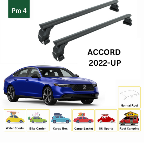 Honda Accord 2022-2025 Oluksuz Üst Tavan Portbagaj Taşıyıcı Ara Atkısı Toros Serisi Pro 4 Siyah