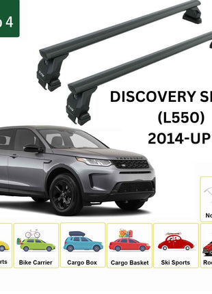 Land Rover Discovery Sport 2015-2025 Oluksuz Üst Tavan Portbagaj Taşıyıcı Ara Atkısı Toros Serisi Pro 4 Siyah