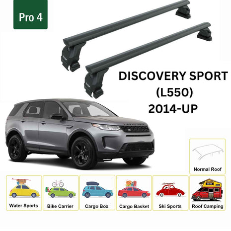 Land Rover Discovery Sport 2015-2025 Oluksuz Üst Tavan Portbagaj Taşıyıcı Ara Atkısı Toros Serisi Pro 4 Siyah
