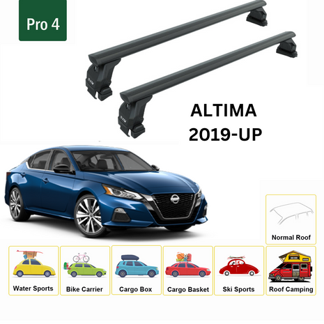 Nissan Altima 2019-2025 Oluksuz Üst Tavan Portbagaj Taşıyıcı Ara Atkısı Toros Serisi Pro 4 Siyah