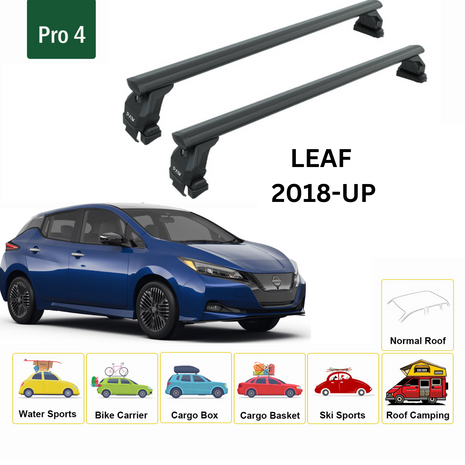 Nissan Leaf 2018-2025 Oluksuz Üst Tavan Portbagaj Taşıyıcı Ara Atkısı Toros Serisi Pro 4 Siyah
