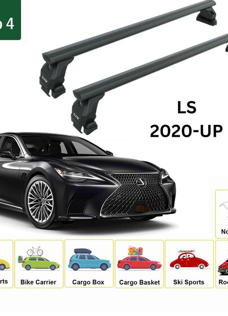 Lexus Ls 2020-2025 Oluksuz Üst Tavan Portbagaj Taşıyıcı Ara Atkısı Toros Serisi Pro 4 Siyah