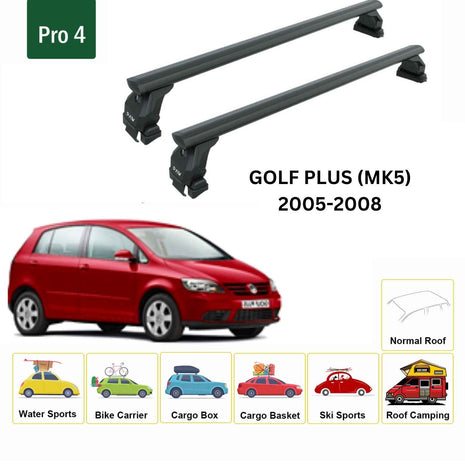 Volkswagen Golf Plus (Mk5) 2008-2013 Oluksuz Üst Tavan Portbagaj Taşıyıcı Ara Atkısı Toros Serisi Pro 4 Siyah