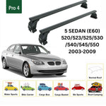 Bmw 5 Sedan E60 2003-2009 Oluksuz Üst Tavan Portbagaj Taşıyıcı Ara Atkısı Toros Serisi Pro 4 Siyah