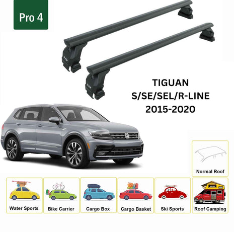 Volkswagen Tiguan 2015-2020 Oluksuz Üst Tavan Portbagaj Taşıyıcı Ara Atkısı Toros Serisi Pro 4 Siyah