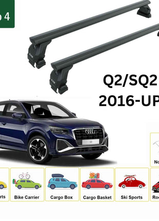 Audi Q2/Sq2 2016-2025 Oluksuz Üst Tavan Portbagaj Taşıyıcı Ara Atkısı Toros Serisi Pro 4 Siyah