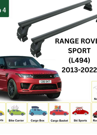 Land Rover Range Rover Sport (L494) 2013-2022 Oluksuz Üst Tavan Portbagaj Taşıyıcı Ara Atkısı Toros Serisi Pro 4 Siyah