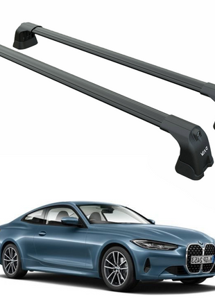 Bmw 4 Series Coupe G22 (2021-2025) – Roof Rack Cross Bars (Fix Point, Aluminum, Siyah)