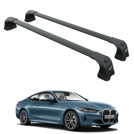Bmw 4 Series Coupe G22 (2021-2025) – Roof Rack Cross Bars (Fix Point, Aluminum, Siyah)