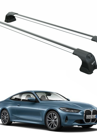 Bmw 4 Series Coupe G22 (2021-2025) – Roof Rack Cross Bars (Fix Point, Aluminum, Gri)