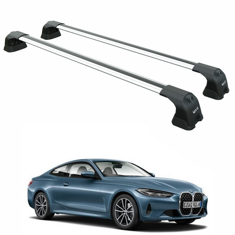Bmw 4 Series Coupe G22 (2021-2025) – Roof Rack Cross Bars (Fix Point, Aluminum, Gri)