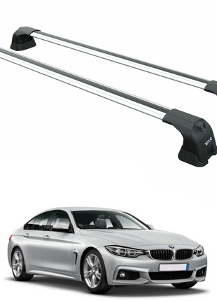 Bmw 4 Series Gran Coupe F36 (2014-2020) – Roof Rack Cross Bars (Fix Point, Aluminum, Gri)