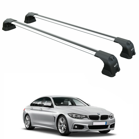 Bmw 4 Series Gran Coupe F36 (2014-2020) – Roof Rack Cross Bars (Fix Point, Aluminum, Gri)