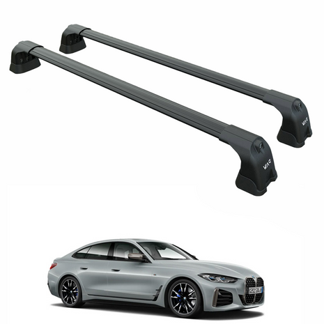 Bmw 4 Series Gran Coupe G26 (2021-2025) – Roof Rack Cross Bars (Fix Point, Aluminum, Siyah)