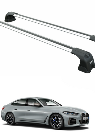 Bmw 4 Series Gran Coupe G26 (2021-2025) – Roof Rack Cross Bars (Fix Point, Aluminum, Gri)