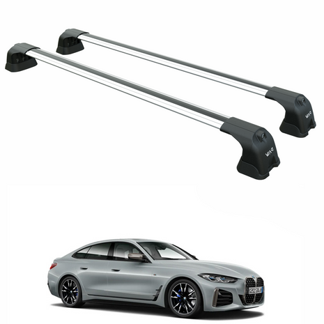 Bmw 4 Series Gran Coupe G26 (2021-2025) – Roof Rack Cross Bars (Fix Point, Aluminum, Gri)