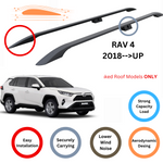 Toyota Rav 4 2013-2019 Araç Üstü Alüminyum Tavan Yan Rayları Plus Serisi - Siyah