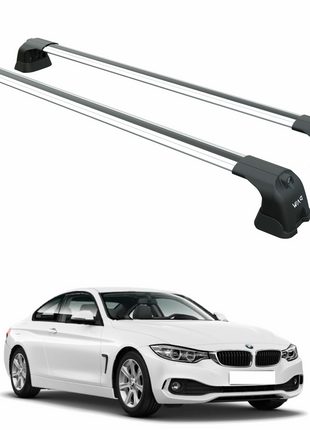 Bmw 4 Series Coupe F32 (2013-2020) – Roof Rack Cross Bars (Fix Point, Aluminum, Gri)