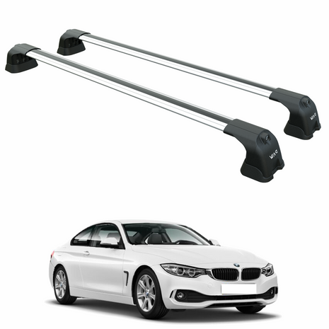 Bmw 4 Series Coupe F32 (2013-2020) – Roof Rack Cross Bars (Fix Point, Aluminum, Gri)