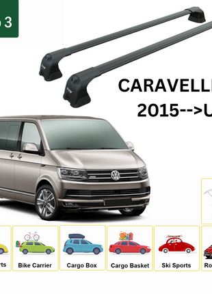 Volkswagen Caravelle T6 2015-2024 Portbagaj Taşıyıcı Ara Atkı Aparatı Paw Pro 3 Siyah