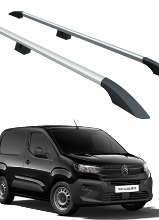 Citroen Berlingo Kısa Şase 2018-2025 Aluminum Araç Üstü Alüminyum Tavan Yan Rayları Plus Serisi - Gri