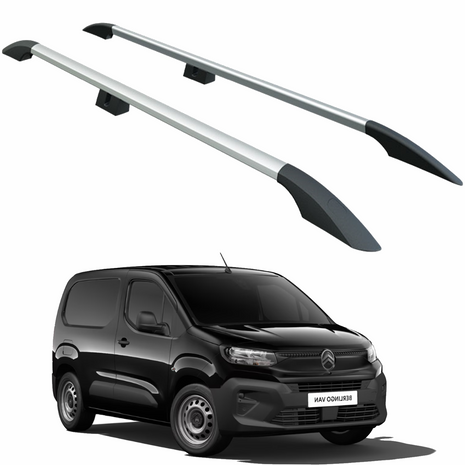 Citroen Berlingo Kısa Şase 2018-2025 Aluminum Araç Üstü Alüminyum Tavan Yan Rayları Plus Serisi - Gri