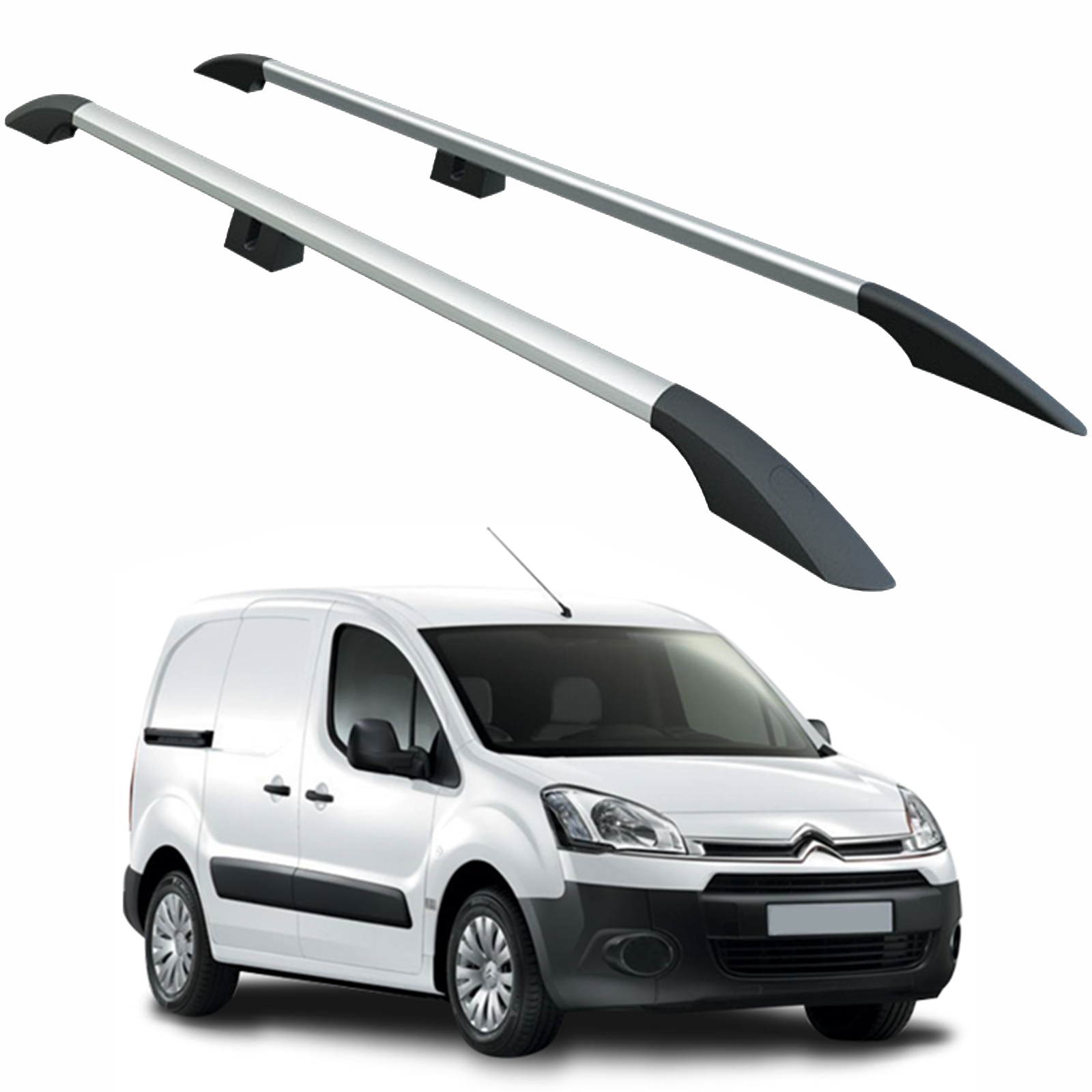 Citroen Berlingo 2008-2018 Aluminum Araç Üstü Alüminyum Tavan Yan Rayları Plus Serisi - Gri