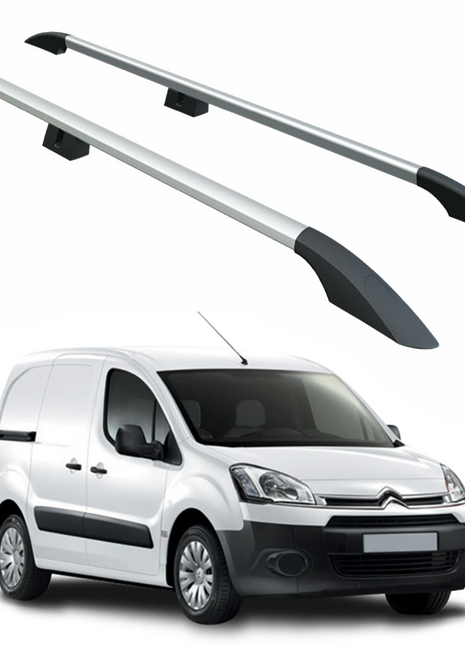 Citroen Berlingo Uzun Şase 2008-2018 Aluminum Araç Üstü Alüminyum Tavan Yan Rayları Plus Serisi - Gri