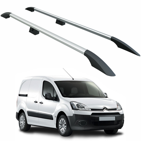 Citroen Berlingo Uzun Şase 2008-2018 Aluminum Araç Üstü Alüminyum Tavan Yan Rayları Plus Serisi - Gri