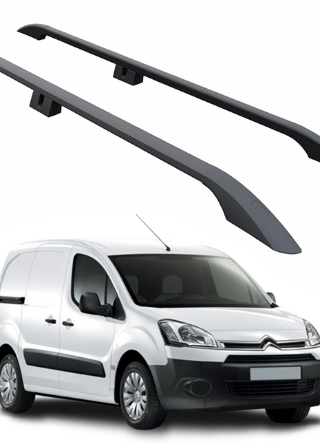 Citroen Berlingo Kısa Şase 2008-2018 Aluminum Araç Üstü Alüminyum Tavan Yan Rayları Plus Serisi - Siyah