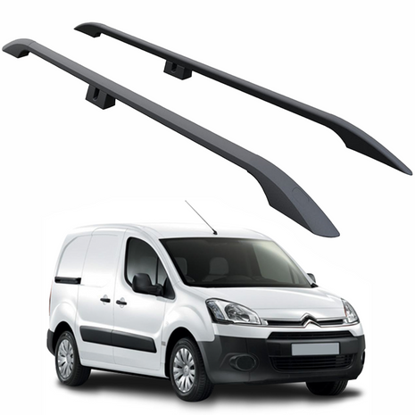Citroen Berlingo Uzun Şase 2008-2018 Aluminum Araç Üstü Alüminyum Tavan Yan Rayları Plus Serisi - Siyah