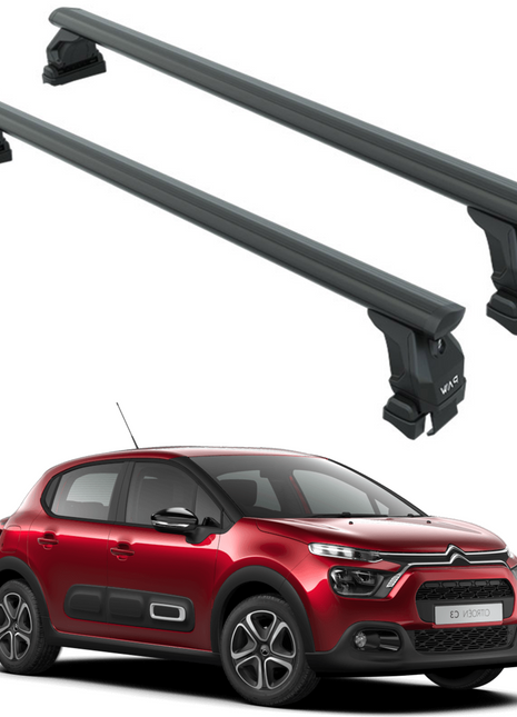 Citroen C3 B618 2016-2025 Oluksuz Üst Tavan Portbagaj Taşıyıcı Ara Atkısı Toros Serisi Pro 4 Siyah